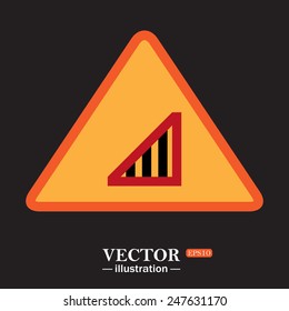 Yellow triangle on a black background