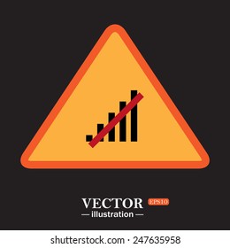 Yellow triangle on a black background