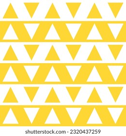 Yellow triangle. Triangle on stripe line pattern background. triangle pattern background. line background. Seamless pattern. for backdrop, decoration, Gift wrapping