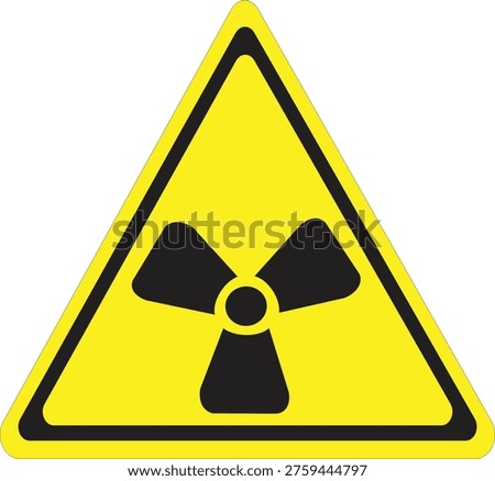 Yellow triangle radioactive warning sign