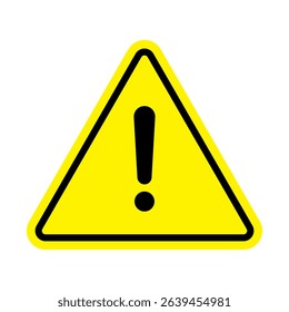 Yellow triangle sign with exclamation mark. Danger sign, danger icon.