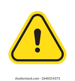 Yellow triangle sign with exclamation mark. Danger sign, danger icon.