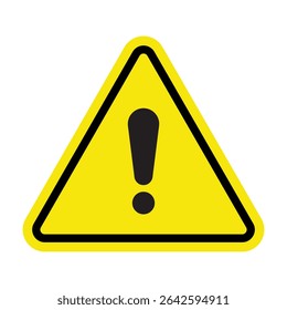 Yellow triangle sign with exclamation mark. Danger sign, danger icon.