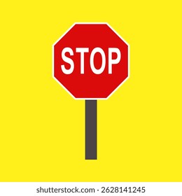 Yellow Triangle Stop Sign – Caution Signboard for Traffic Safety
