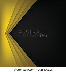 Yellow triangle vector background with black space for background design