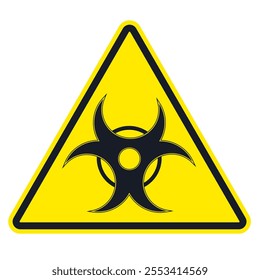 Yellow triangle warning sign of biological hazard. EPS vector illustration.