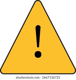 Señal de advertencia de triángulo amarillo con un signo de exclamación negro. Indica peligro y precaución.
