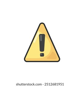 Diseño de Vector plano de contorno de Iniciar sesión de advertencia de triángulo amarillo.