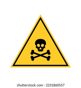 Yellow triangle warning toxic sign