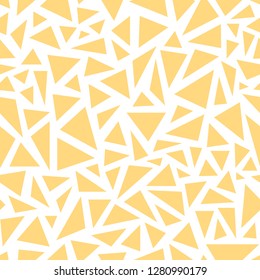 Yellow triangles. Seamless vector pattern on white background