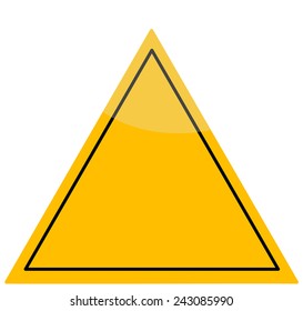 Yellow triangular shaped traffic sign