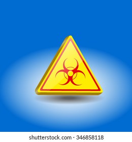 Yellow triangular sign of biological contamination.