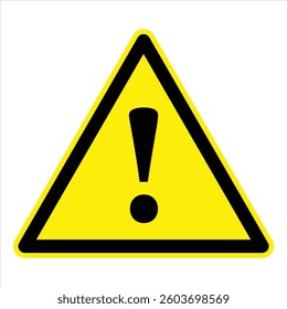 Yellow triangular warning sign with black exclamation mark signaling potential danger.