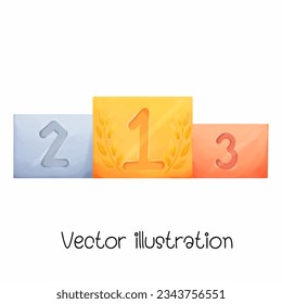 Yellow trophy Award of the competition,Vector illustration. Sport and competition.