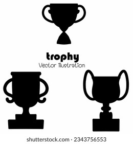 Yellow trophy Award of the competition,Vector illustration. Sport and competition.