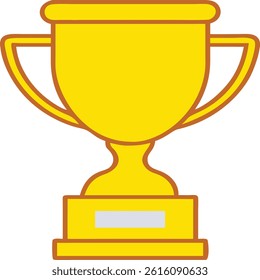 yellow trophy cup award icon representing success, achievement, or reward.