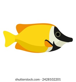 Yellow tropical fish. Aquarium fish. Flat style vector illustration.