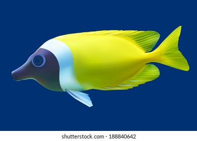Yellow tropical fish. Vector illustration