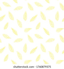 Yellow Tropical Leaf botanical seamless pattern background suitable for fashion prints, graphics, backgrounds and crafts