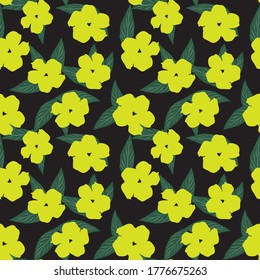 Yellow Tropical Leaf botanical seamless pattern background suitable for fashion prints, graphics, backgrounds and crafts