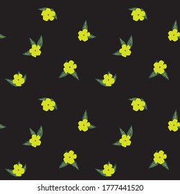 Yellow Tropical Leaf botanical seamless pattern background suitable for fashion prints, graphics, backgrounds and crafts