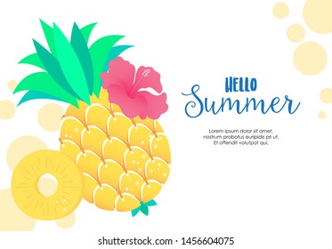 yellow tropical Pineapple illustration vector