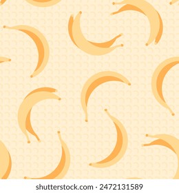 Yellow tropical seamless pattern with bananas 