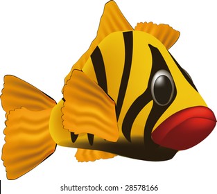 yellow tropical small fish