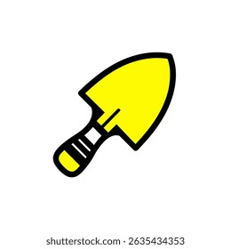 Yellow trowel object rests gardening equipment illustration vector
