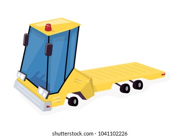 Yellow truck. Construction machinery for warehouse and logistics. Funny cartoon style. 