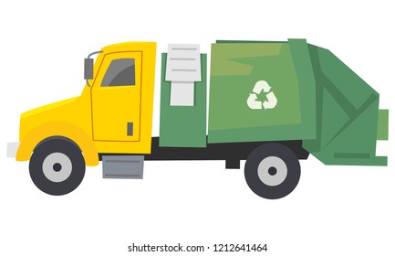 Yellow truck isolated on white background