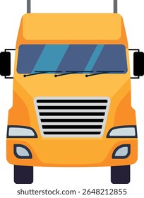Yellow truck seen from the front