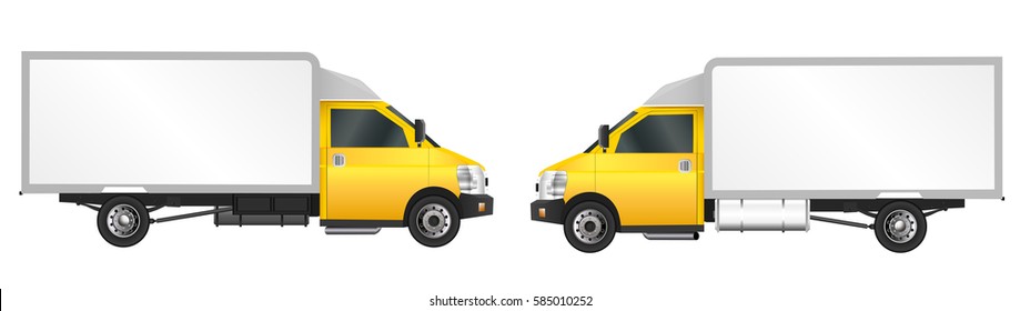 Download Blank Delivery Truck Van Yellow Images Stock Photos Vectors Shutterstock PSD Mockup Templates