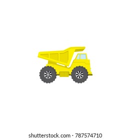 yellow truck vector icon