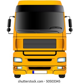 Yellow truck - vector illustration