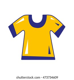 Yellow t-shirt cartoon icon isolated.