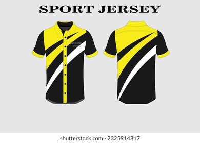 yellow T-shirt design front back sport design for cycling football racing jersey vector