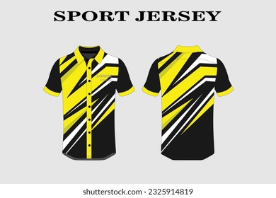 yellow T-shirt design front back sport design for cycling football racing jersey vector