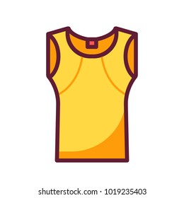 Icono de pantalones amarillo aislado en fondo blanco. Deportivo hombre pantalones en diseño plano.