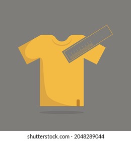 yellow t-shirt and rules illustration. fashion designer symbol
