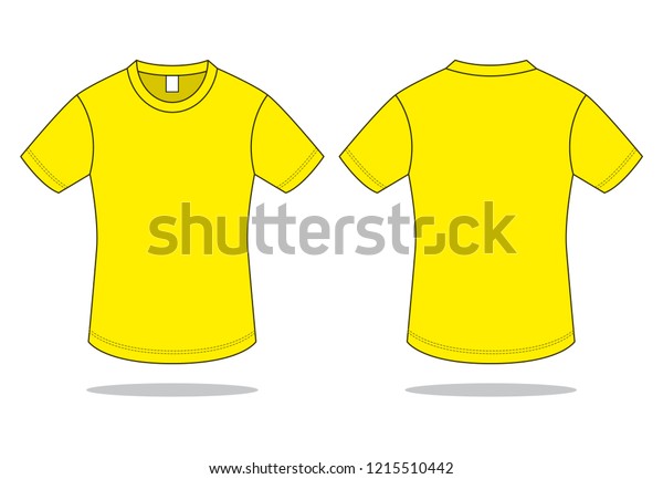 Yellow Tshirt Vector Template Front Back Stock Vector (Royalty Free ...