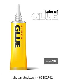 Yellow Tube Of Super Glue: Vector Version