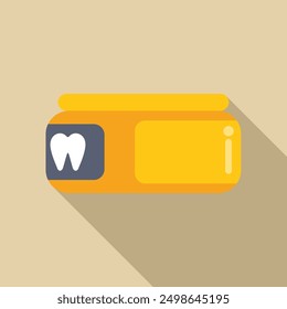 Yellow tube of toothpaste is lying on a beige background, emphasizing the importance of oral hygiene