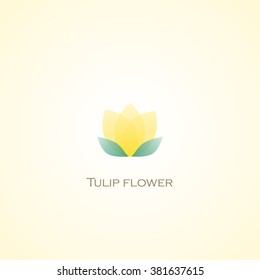 Yellow Tulip flower  transparent icon card