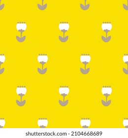 yellow tulip pattern, floral seamless background, abstract monotone flower, wallpapers art, wrapping paper design and fabric, textile print, eps vector 10