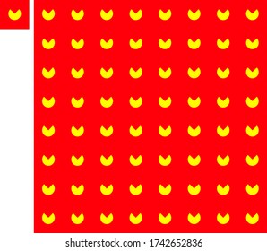 yellow tulips flower pattern design on red background seamless vector