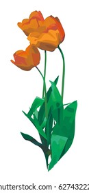 Yellow tulips on a white background puzzle