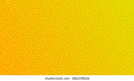 Yellow Turing reaction gradient background. Abstract diffusion pattern with chaotic shapes. Vector illustration.