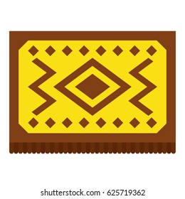 Yellow Turkish carpet icon flat isolated on white background vector illustration