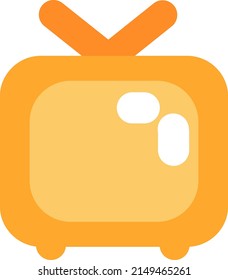 Tv amarilla, ilustración, vector sobre un fondo blanco.